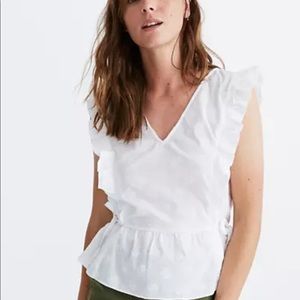 Side Tie Ruffle Peplum Top